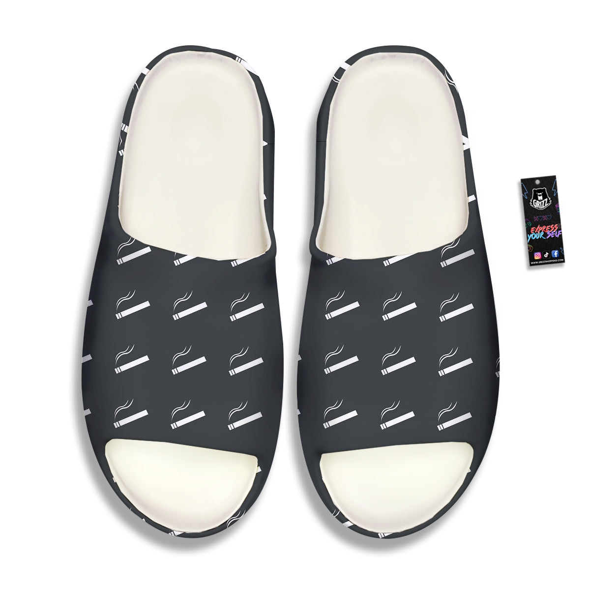 Cigarette Print Pattern Sandals-grizzshop