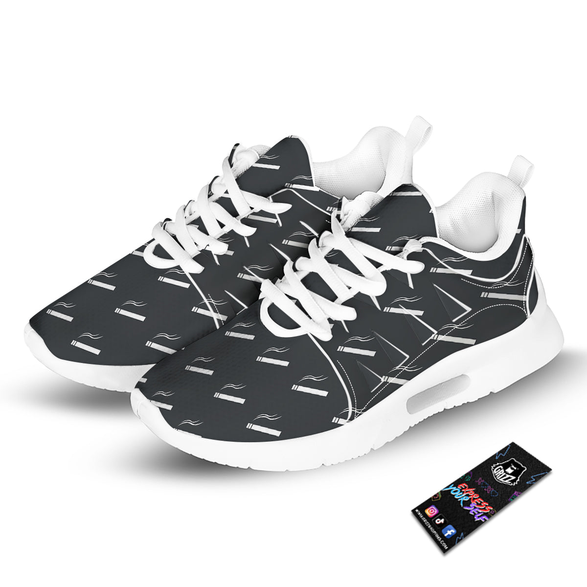 Cigarette Print Pattern Tennis Shoes-grizzshop