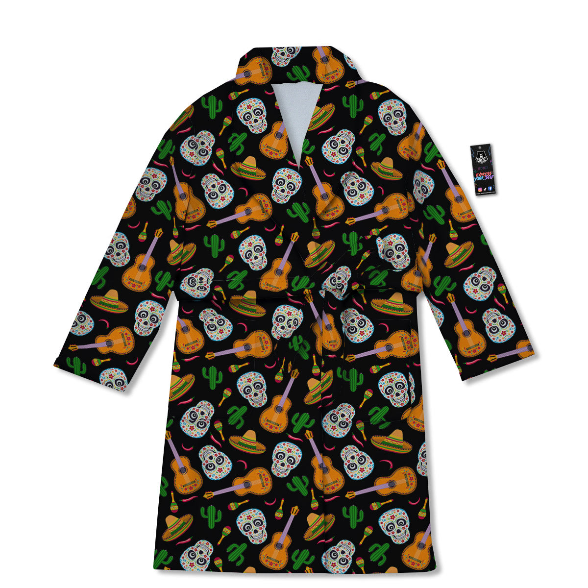 Cinco de Mayo Cartoon Print Pattern Bathrobe-grizzshop