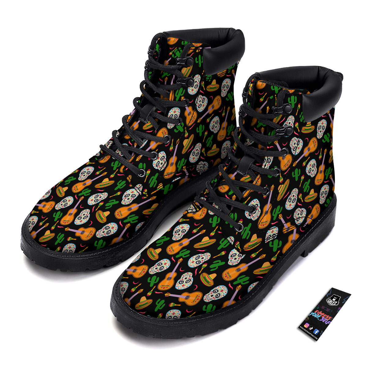 Cinco de Mayo Cartoon Print Pattern Boots-grizzshop