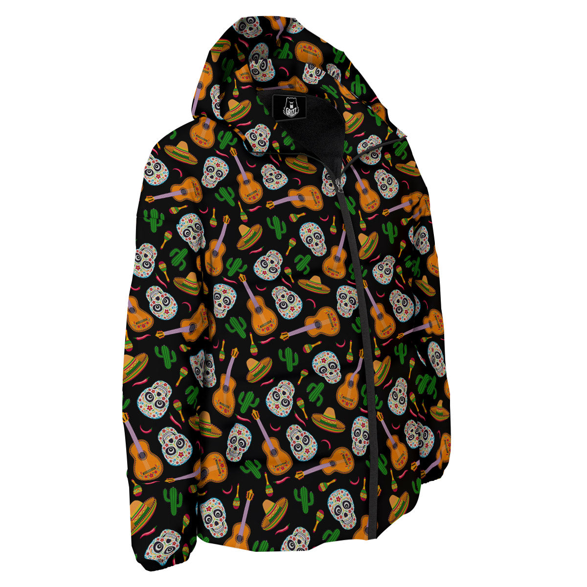 Cinco de Mayo Cartoon Print Pattern Down Jacket-grizzshop