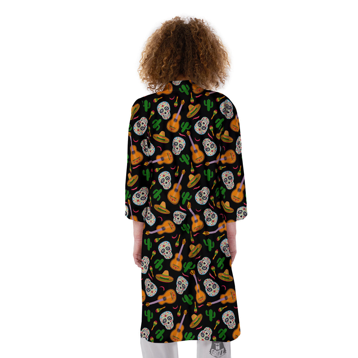 Cinco de Mayo Cartoon Print Pattern Kimono-grizzshop