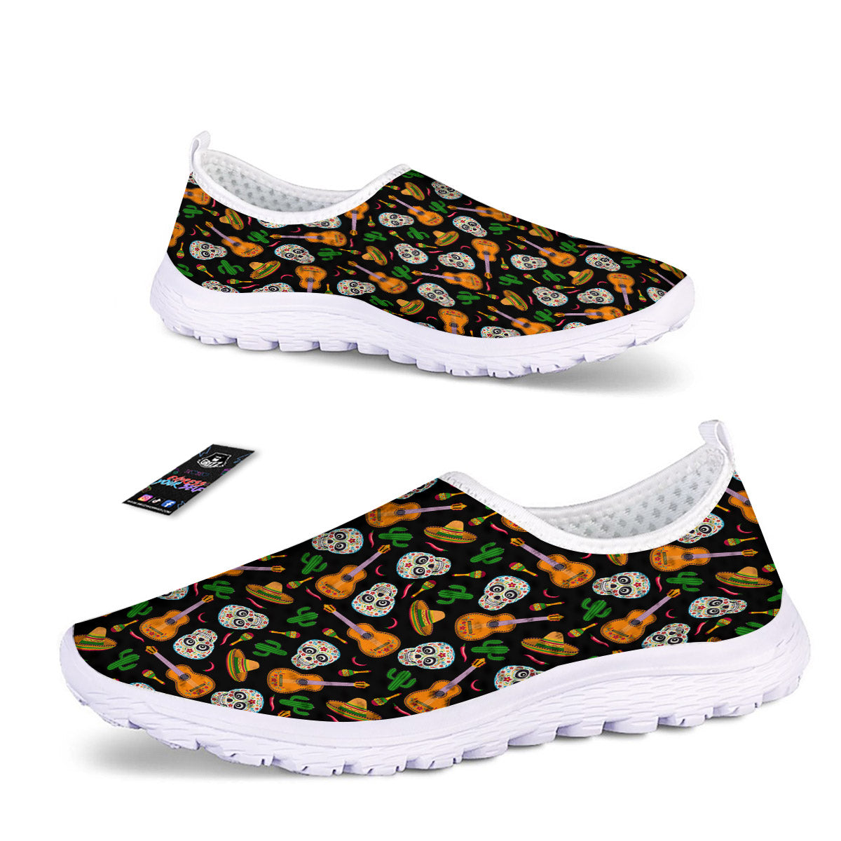 Cinco de Mayo Cartoon Print Pattern Nurse Shoes-grizzshop