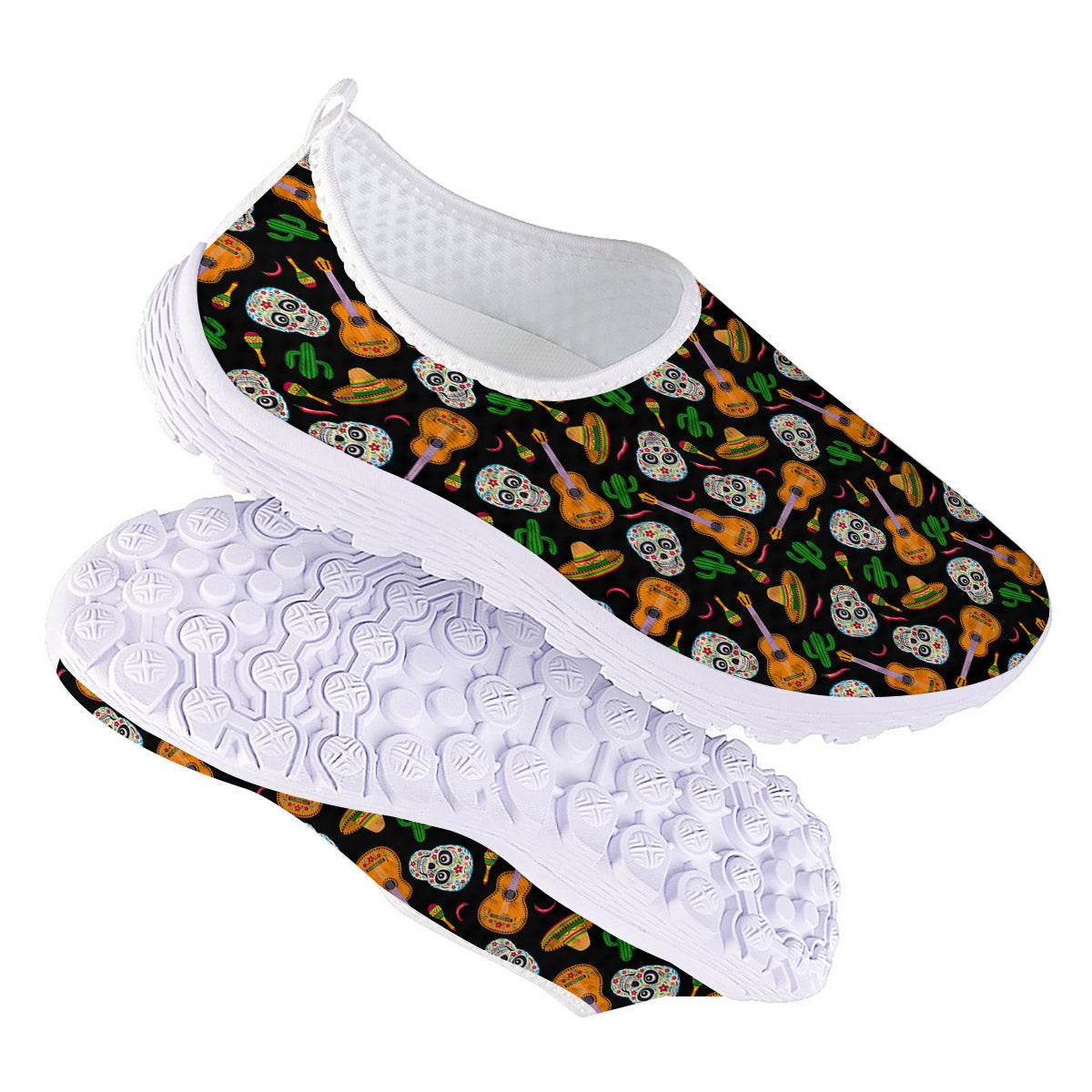 Cinco de Mayo Cartoon Print Pattern Nurse Shoes-grizzshop