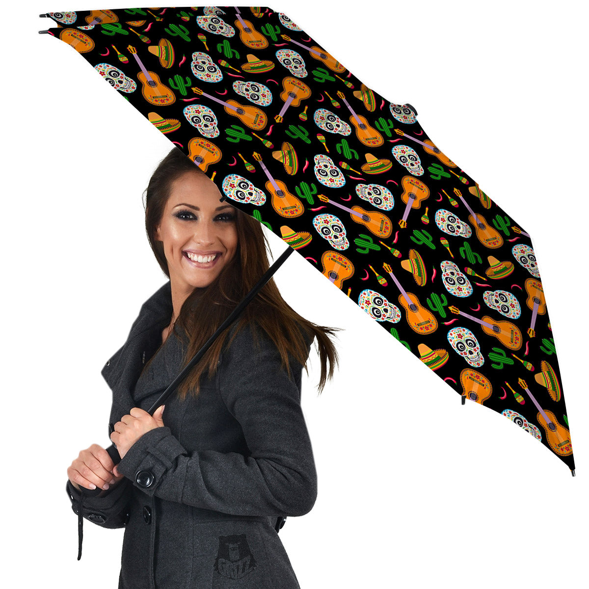 Cinco de Mayo Cartoon Print Pattern Umbrella-grizzshop