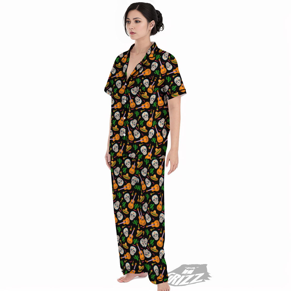 Cinco de Mayo Cartoon Print Pattern Women's Pajamas Set-grizzshop