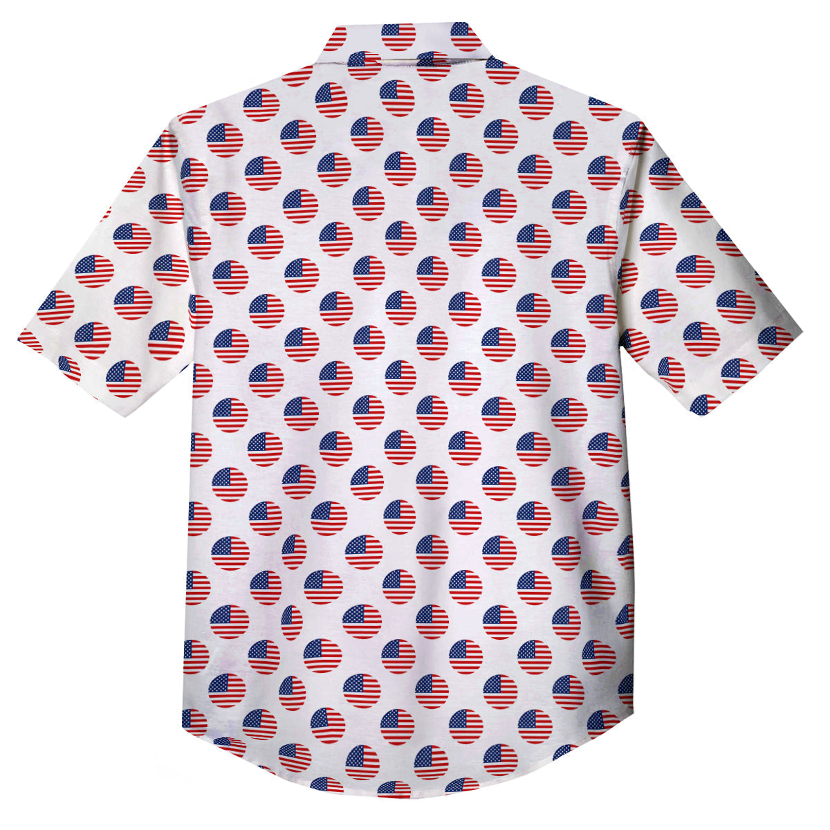 Circle Flag American Print Pattern Button Up Shirt-grizzshop