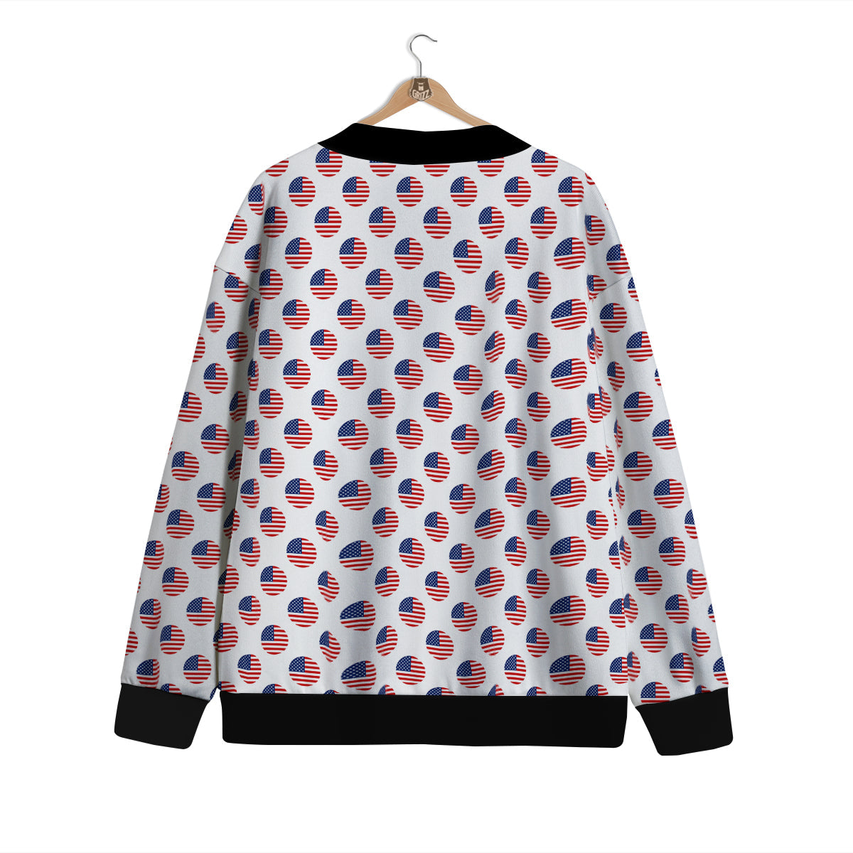 Circle Flag American Print Pattern Cardigan-grizzshop