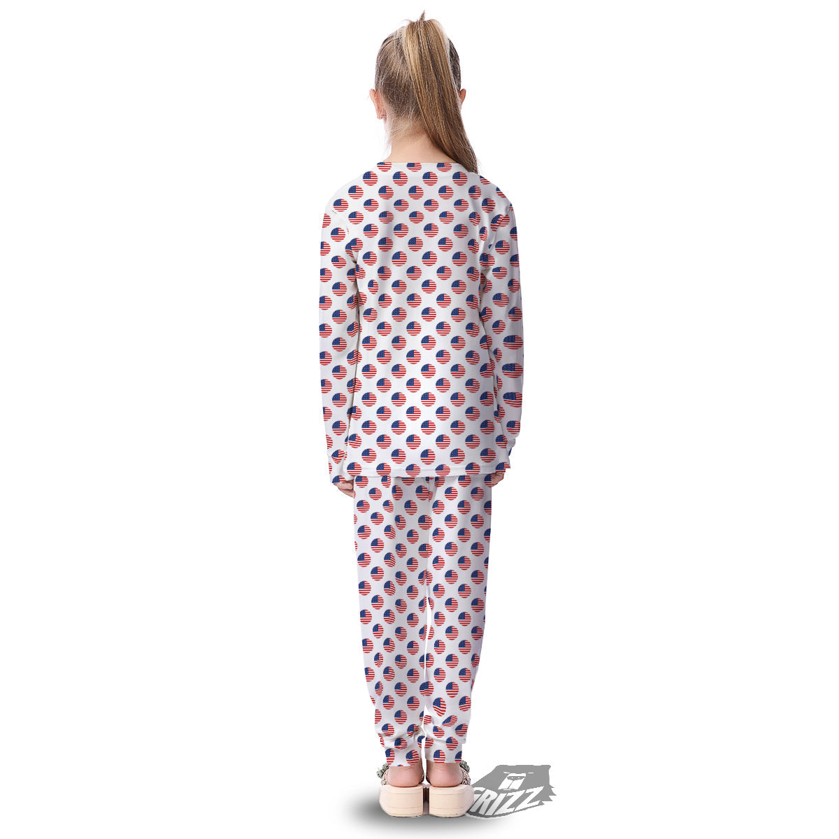 Circle Flag American Print Pattern Kid's Pajamas-grizzshop