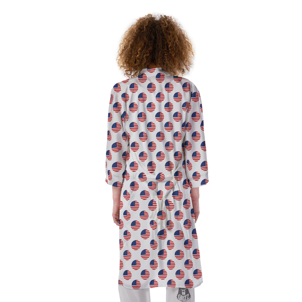 Circle Flag American Print Pattern Kimono-grizzshop