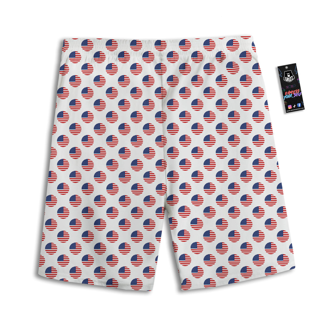 Circle Flag American Print Pattern Men's Athletic Shorts