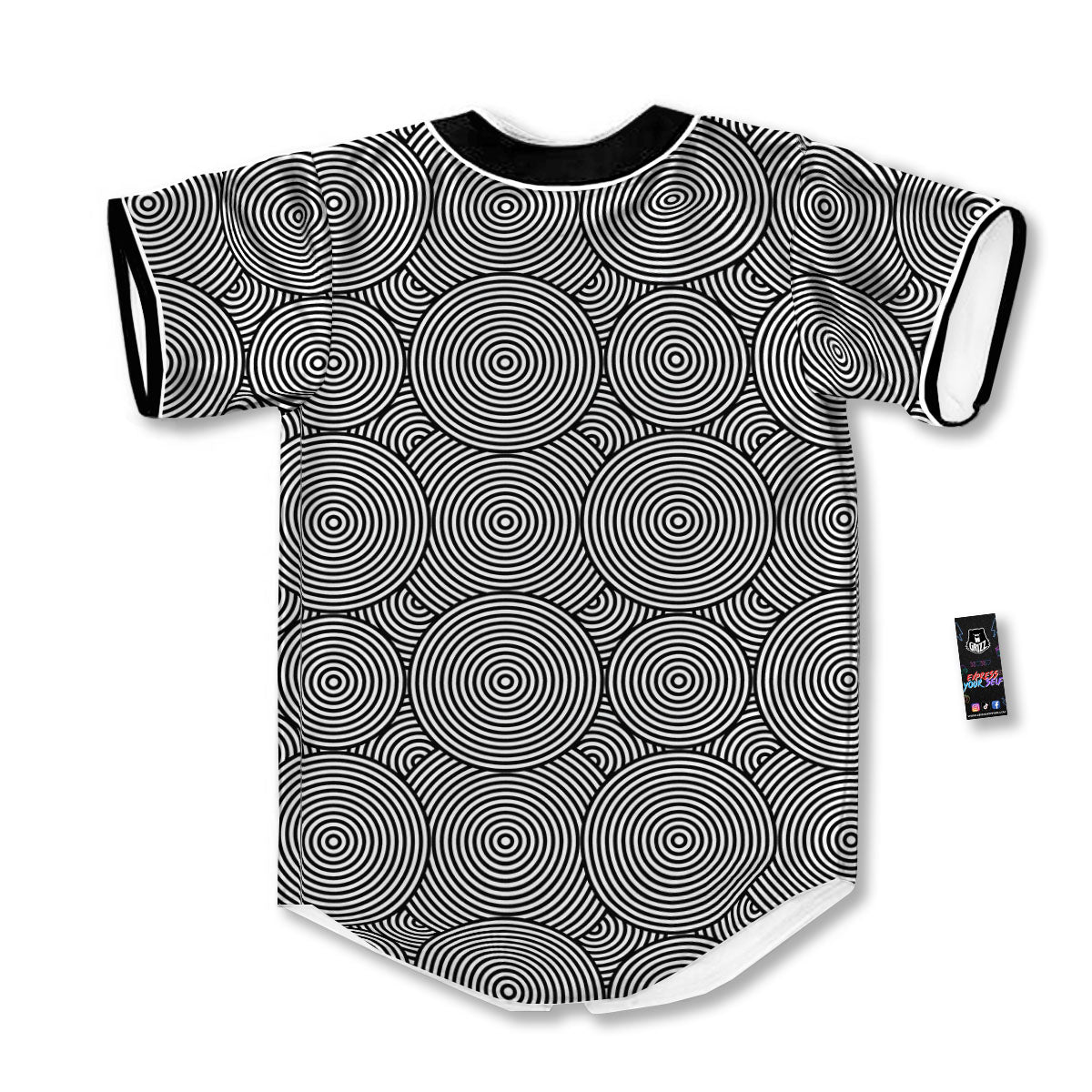 Circle Psychedelic Print Pattern Baseball Jersey-grizzshop