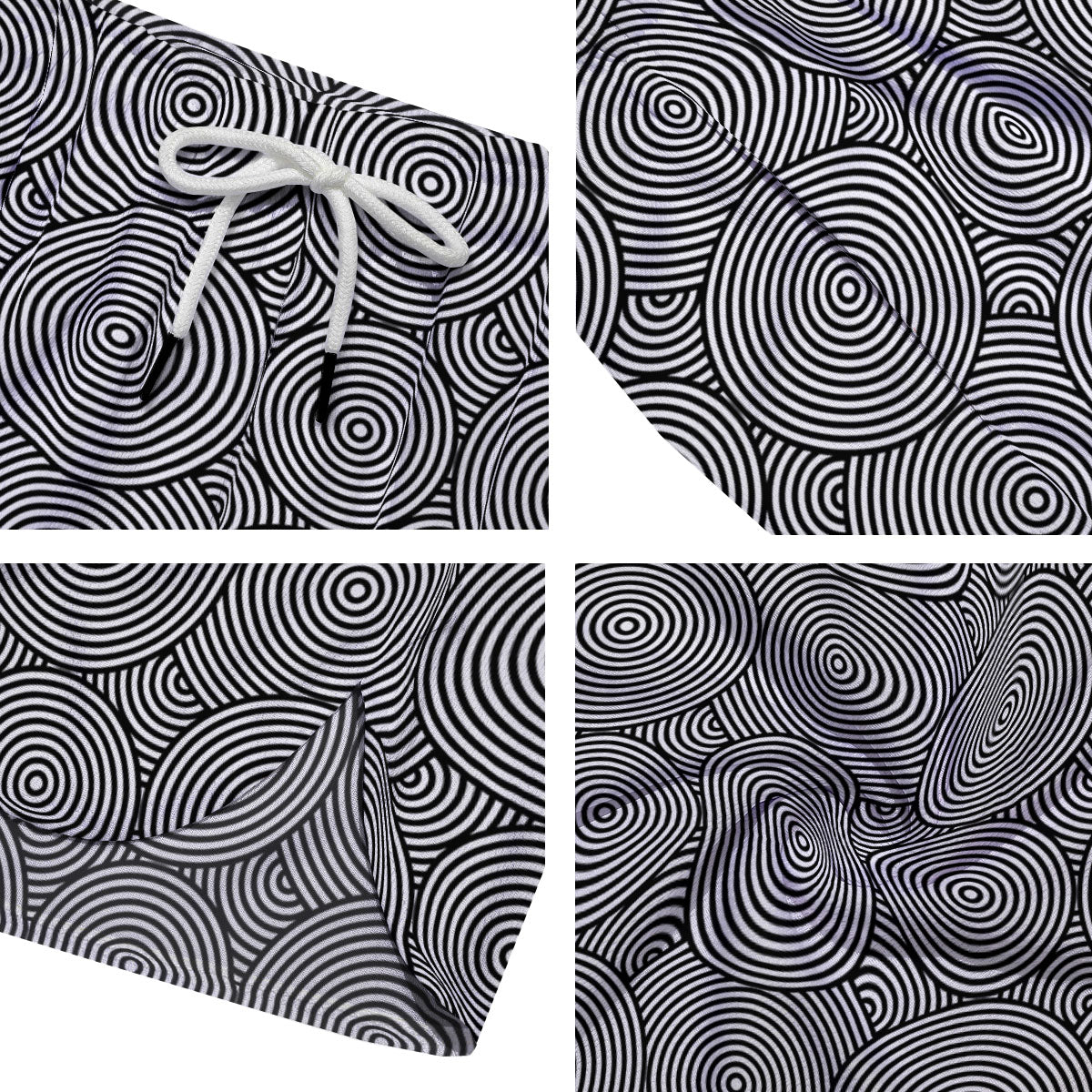 Circle Psychedelic Print Pattern Men's Running Shorts-grizzshop