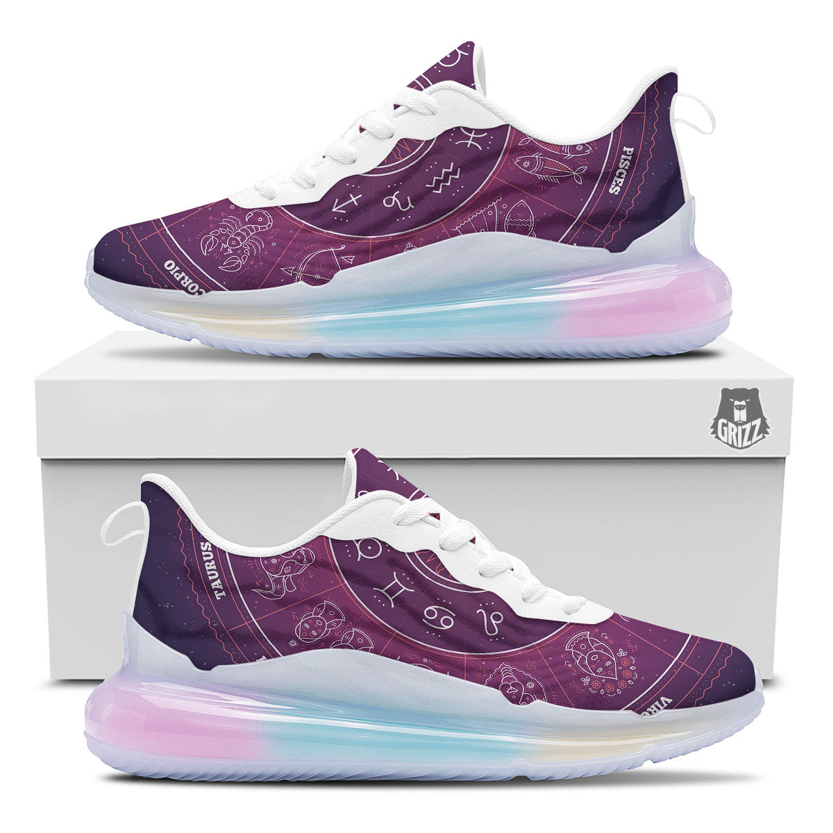 Circle Zodiac Symbols Print Running Sneakers-grizzshop