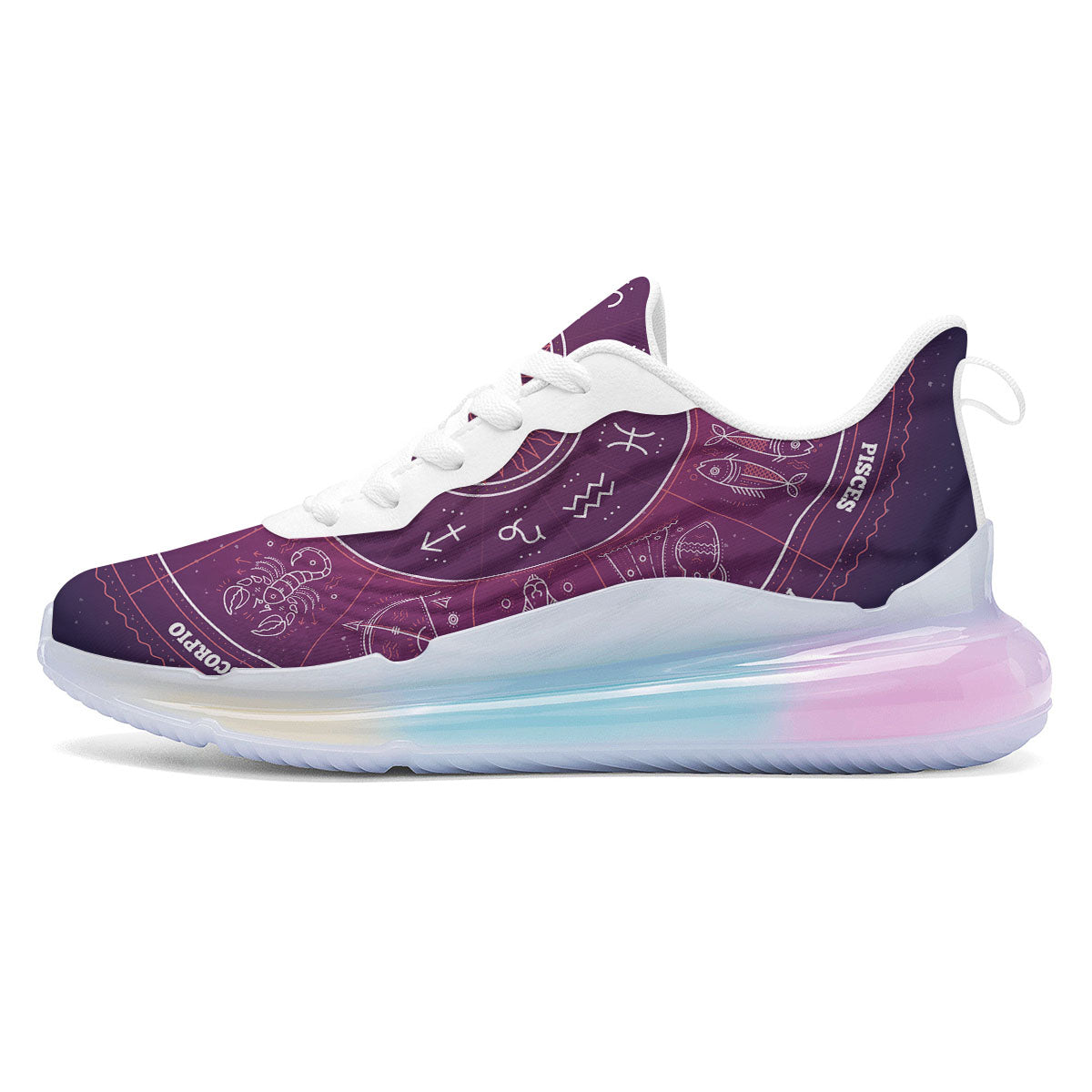 Circle Zodiac Symbols Print Running Sneakers-grizzshop