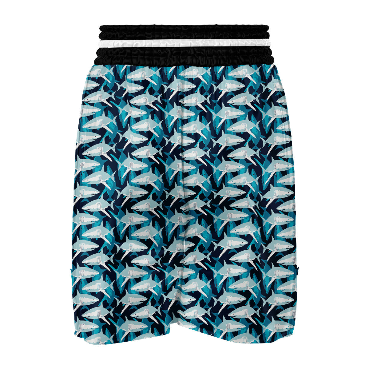 Circling Shark Pattern Print Boxing Shorts-grizzshop