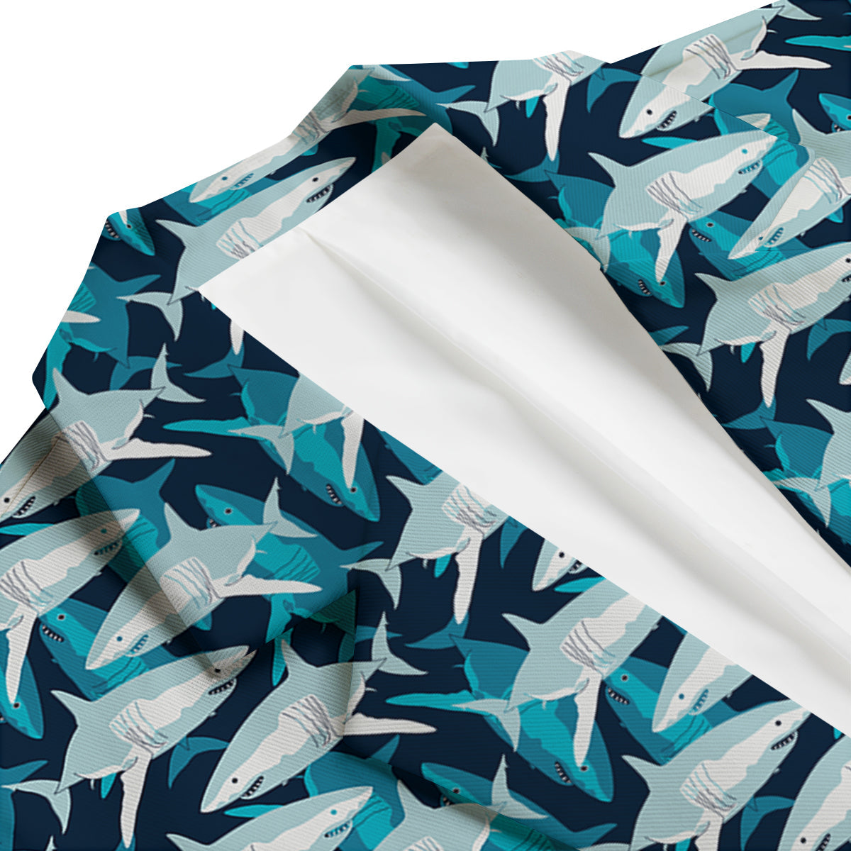 Circling Shark Pattern Print Men's Blazer-grizzshop