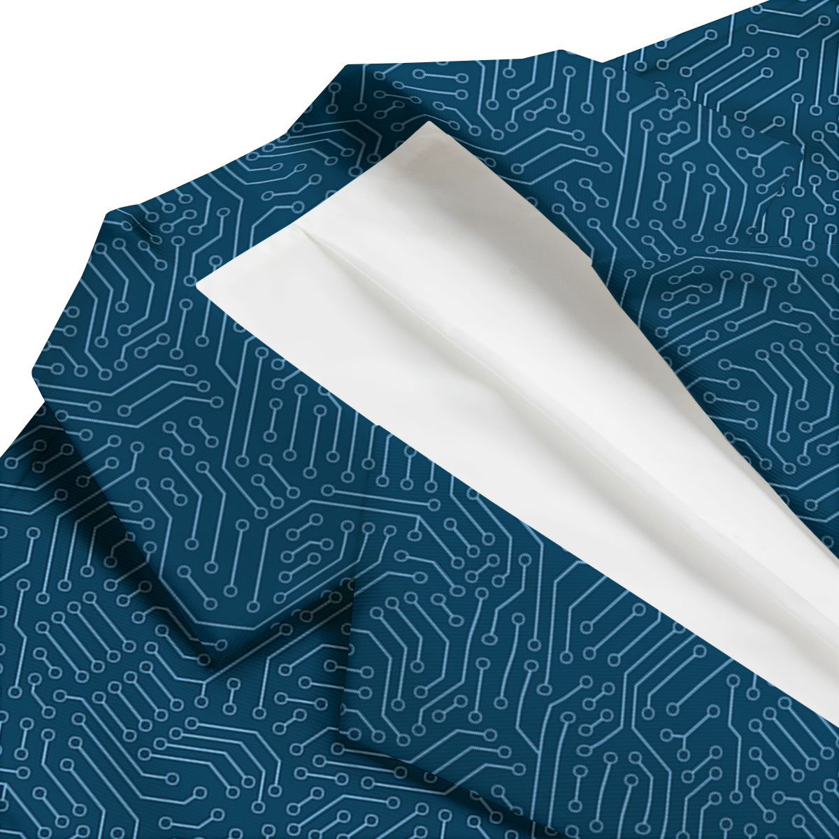 Circuit Blue Print Pattern Men's Blazer-grizzshop