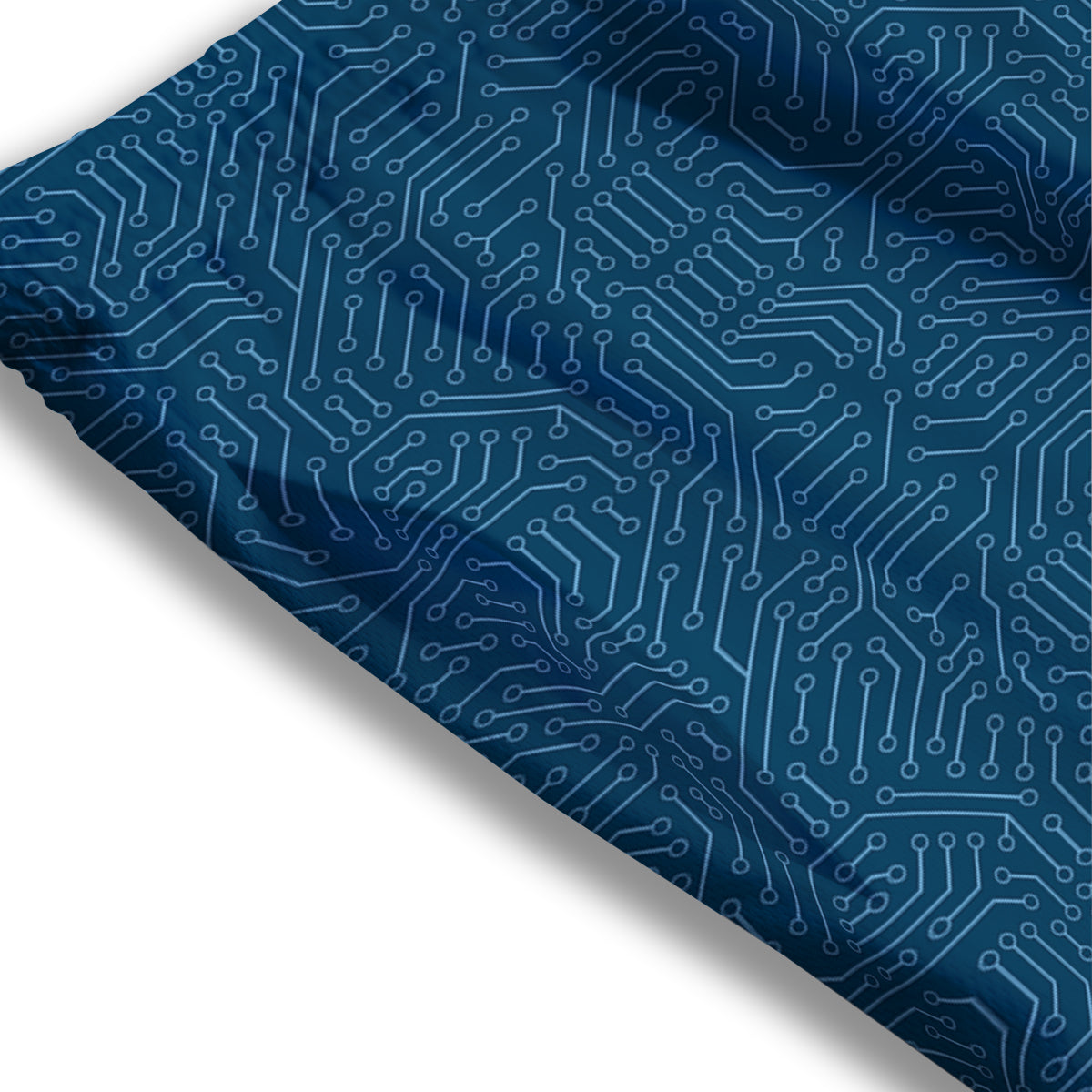 Circuit Blue Print Pattern Mesh Shorts-grizzshop