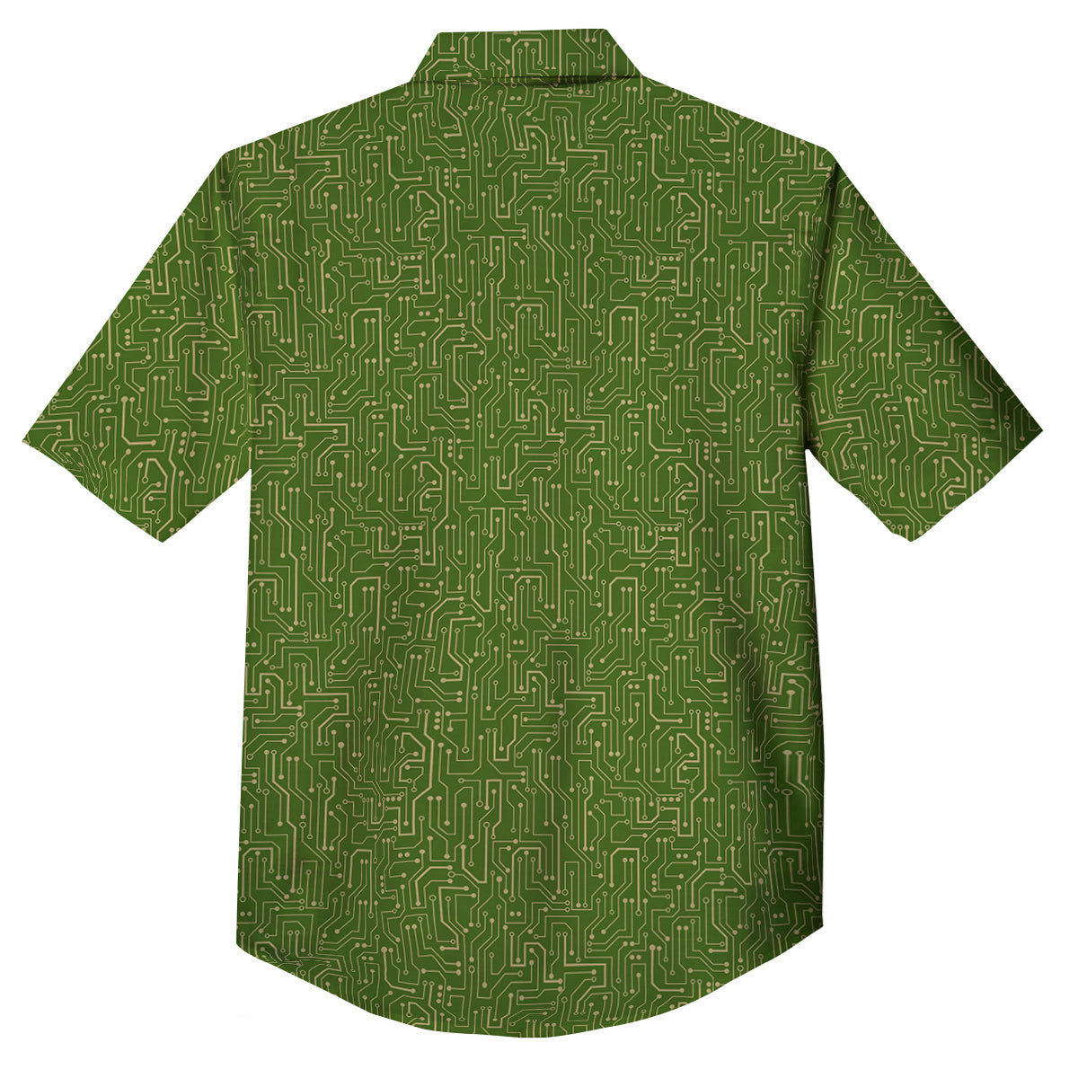 Circuit Green Print Pattern Button Up Shirt-grizzshop