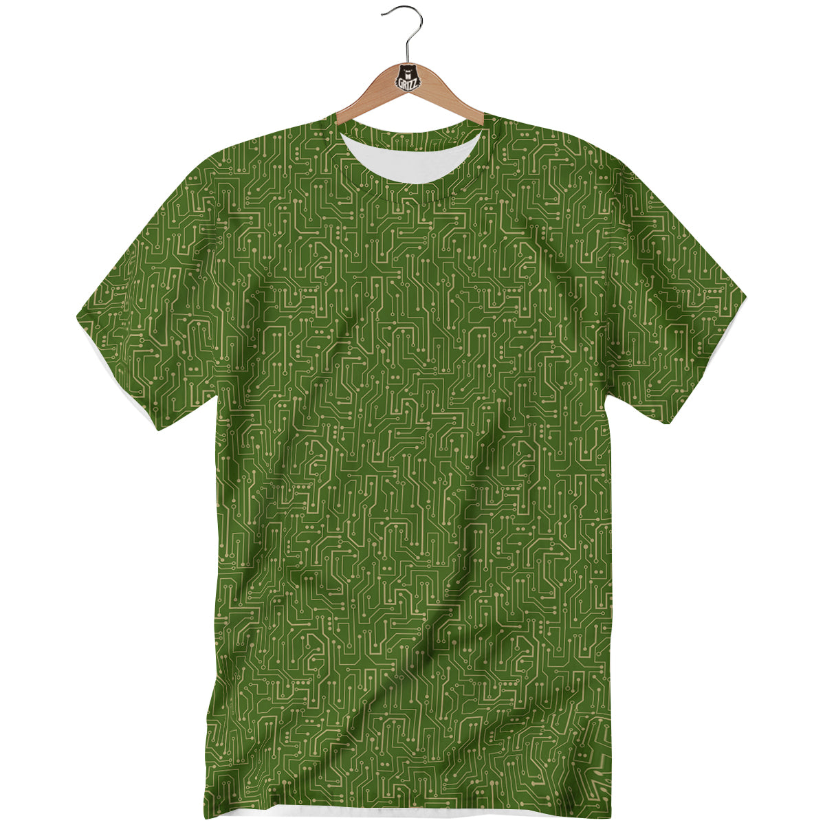 Circuit Green Print Pattern T-Shirt-grizzshop