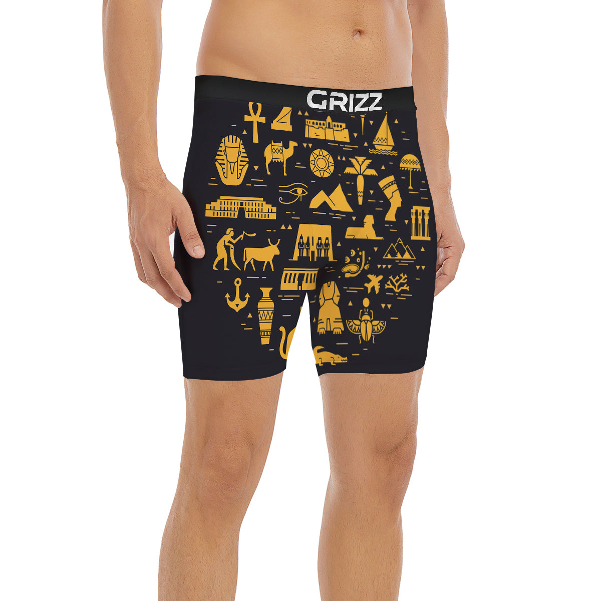 Circular Symbols Of Egypt Print Boxer Briefs-grizzshop