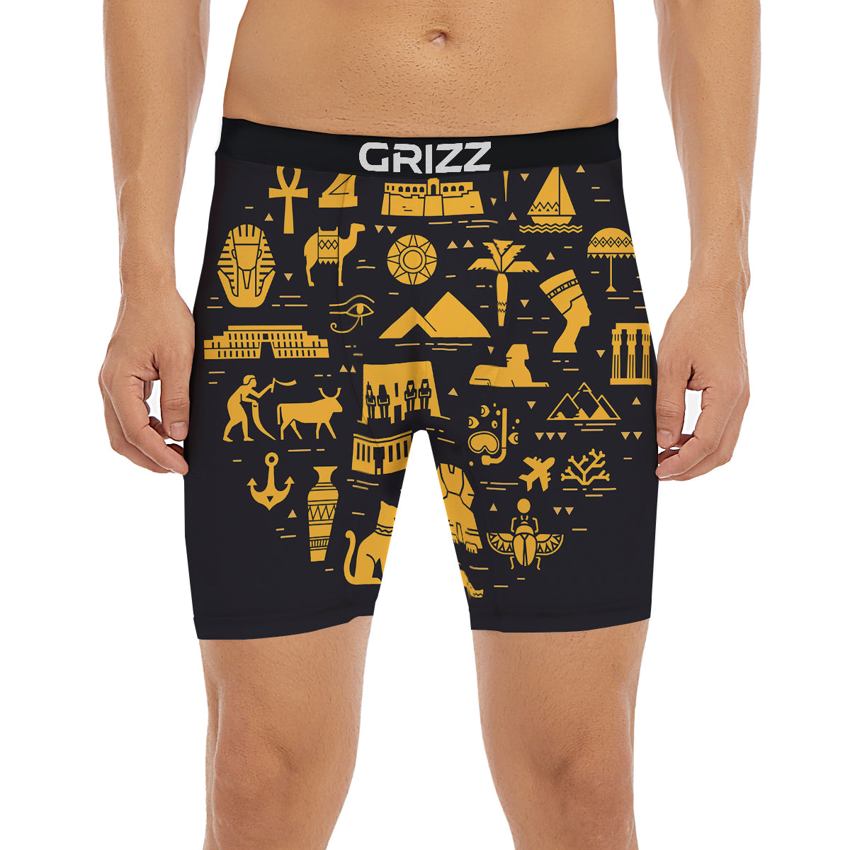 Circular Symbols Of Egypt Print Boxer Briefs-grizzshop