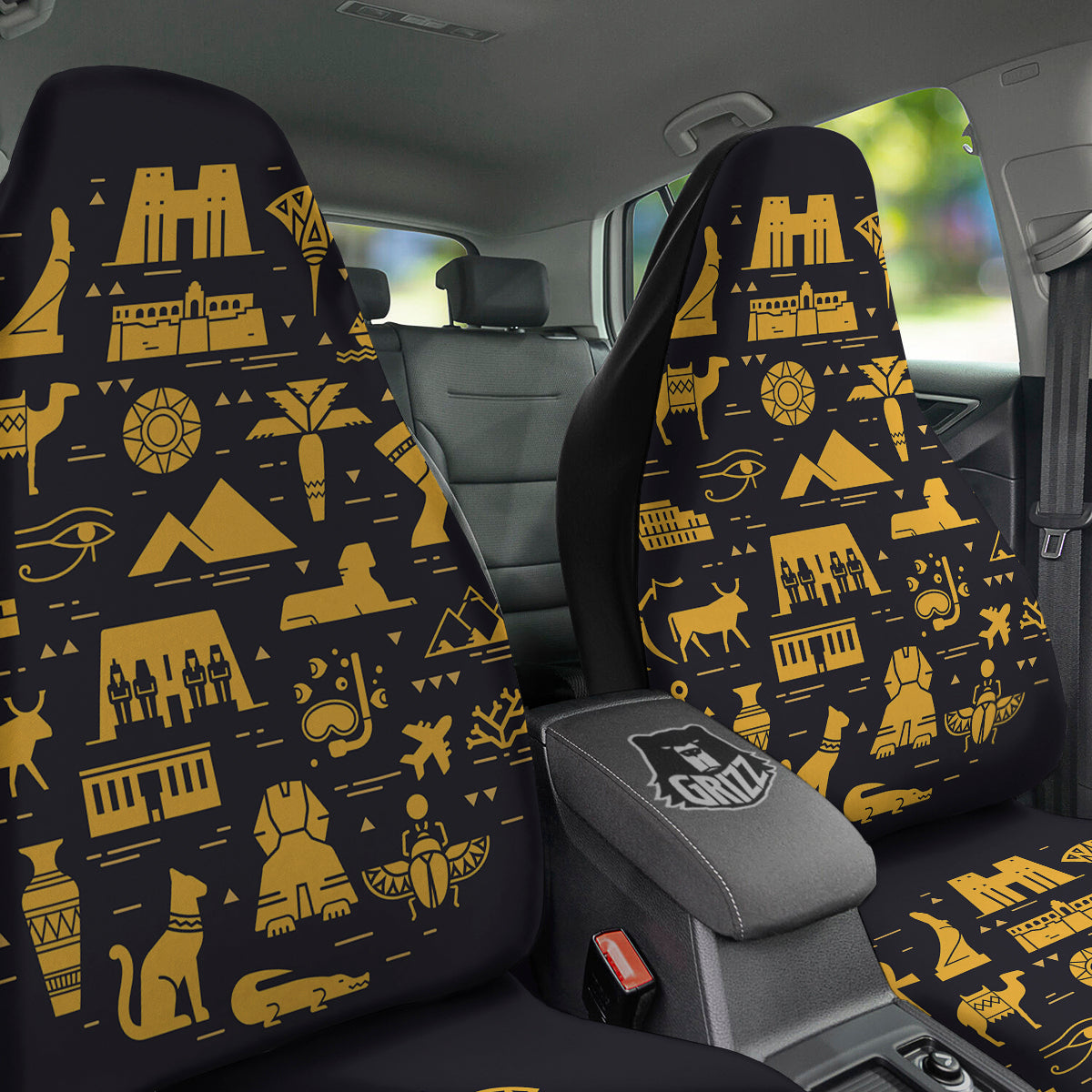 Circular Symbols Of Egypt Print Car Seat Covers-grizzshop