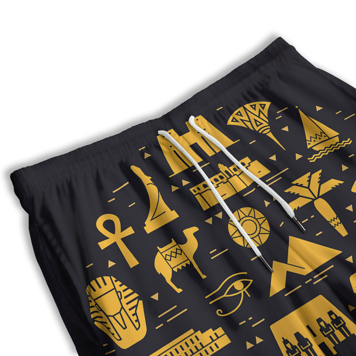 Circular Symbols Of Egypt Print Men's Athletic Shorts