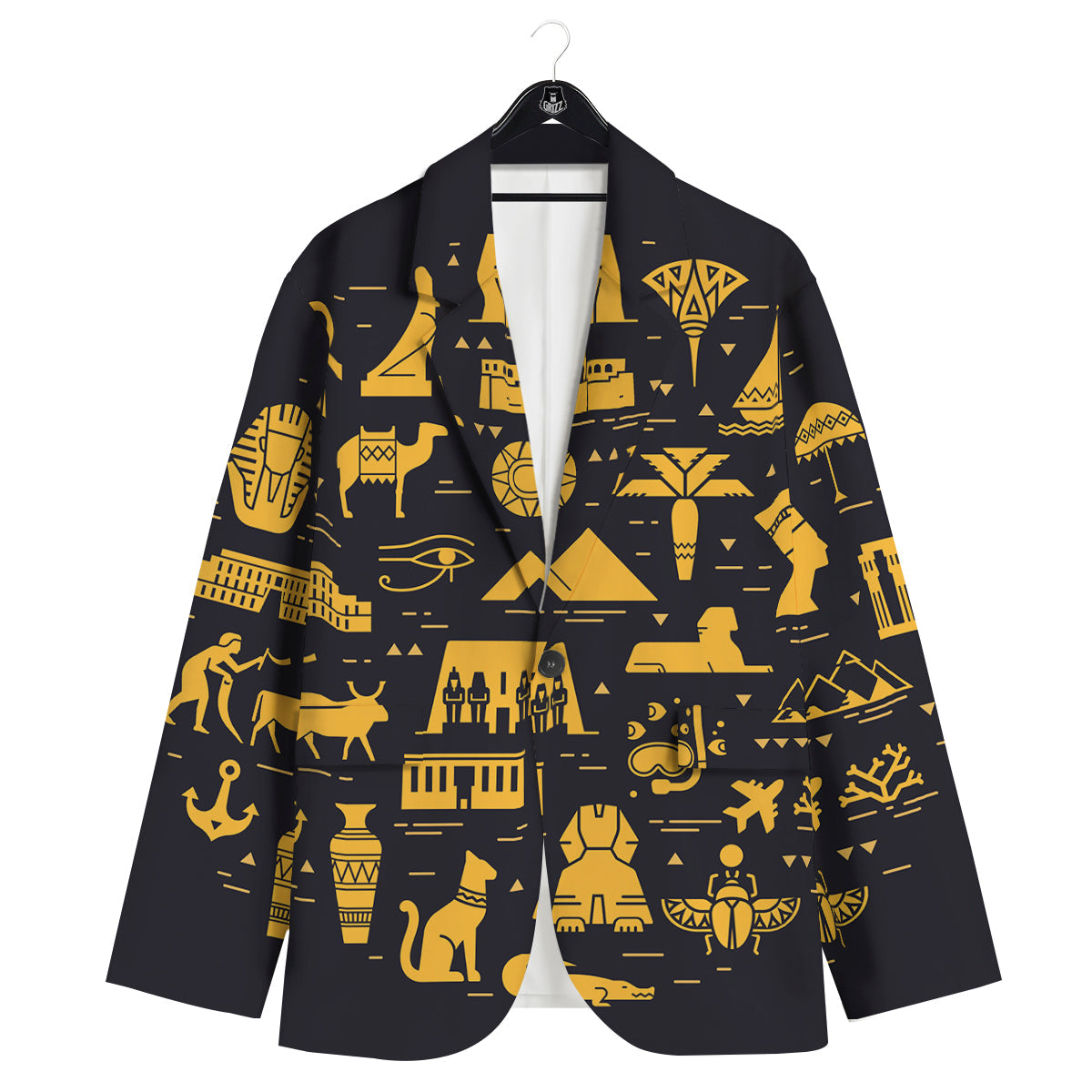 Circular Symbols Of Egypt Print Men's Sport Coat-grizzshop
