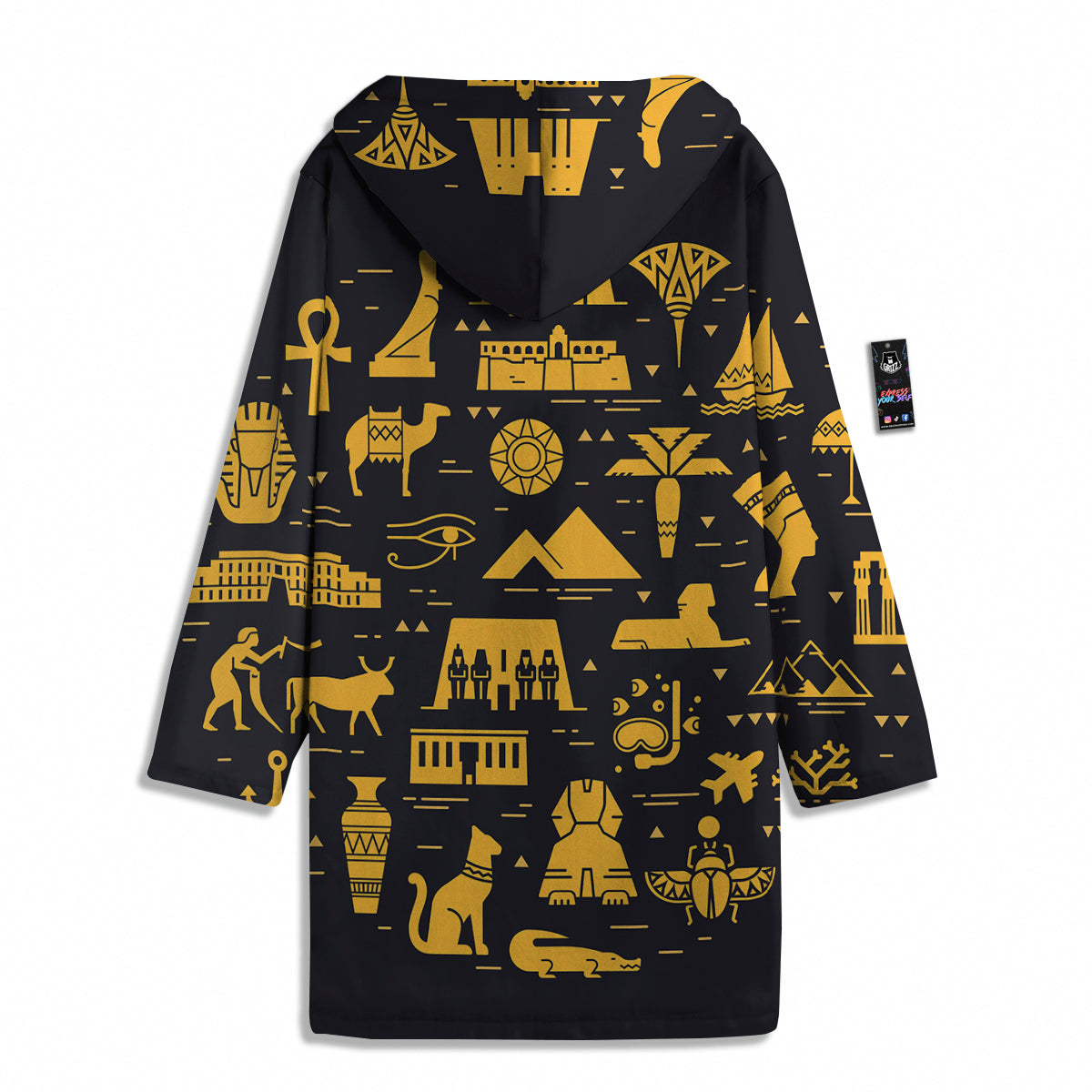 Circular Symbols Of Egypt Print Men's Windbreaker Jacket-grizzshop