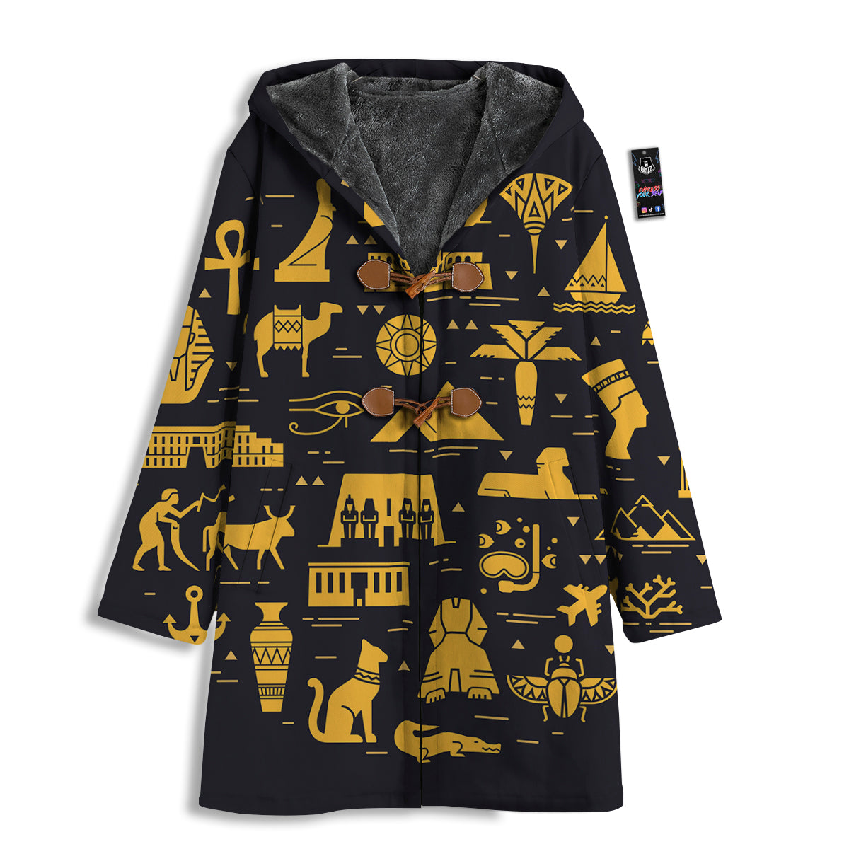 Circular Symbols Of Egypt Print Men's Windbreaker Jacket-grizzshop