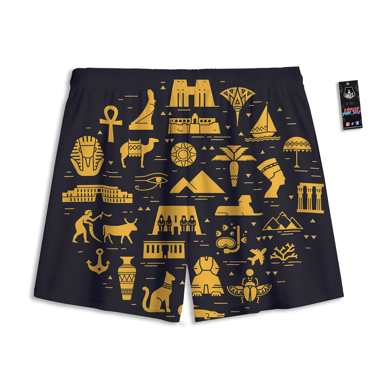 Fractal Green Print Mesh Shorts