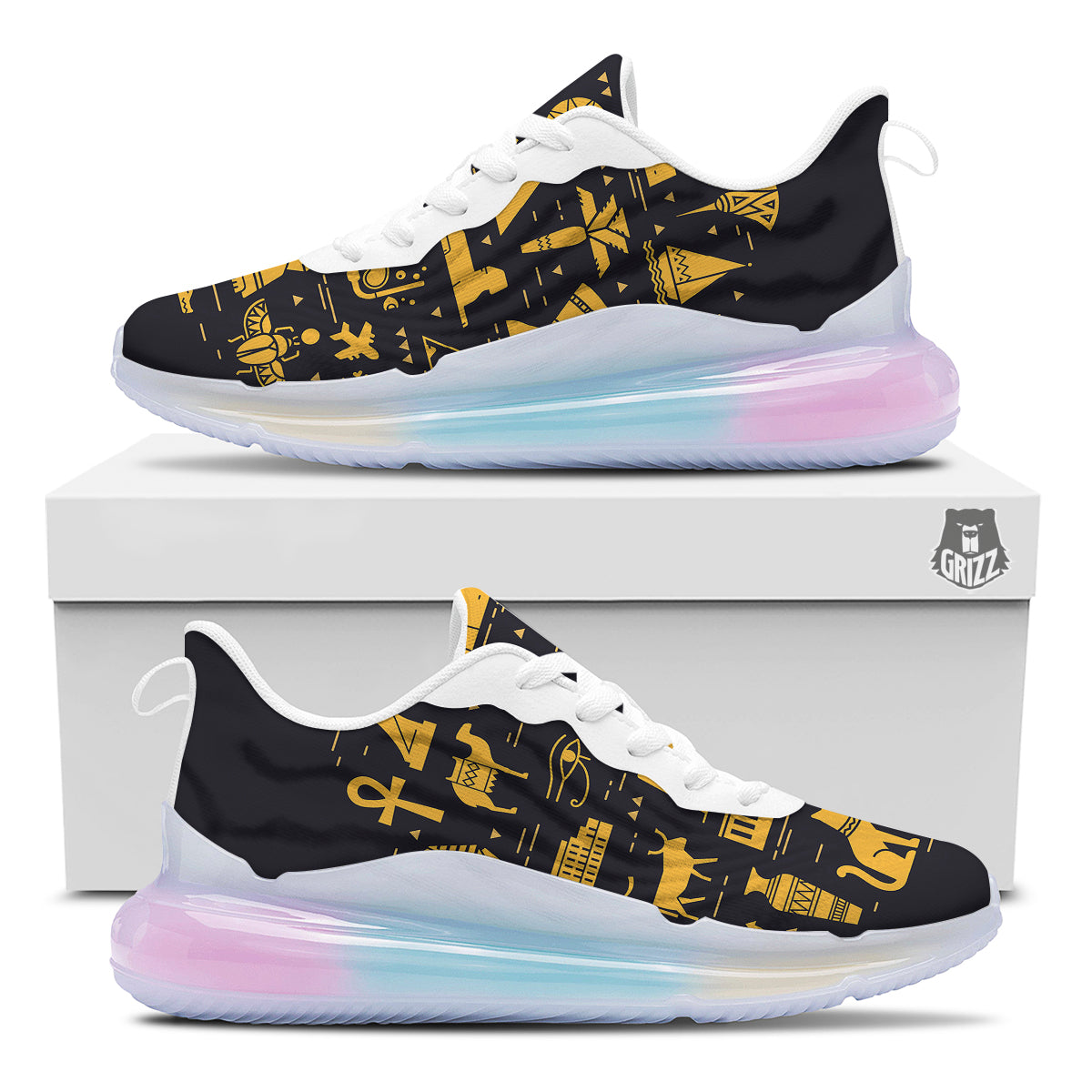 Circular Symbols Of Egypt Print Running Sneakers-grizzshop