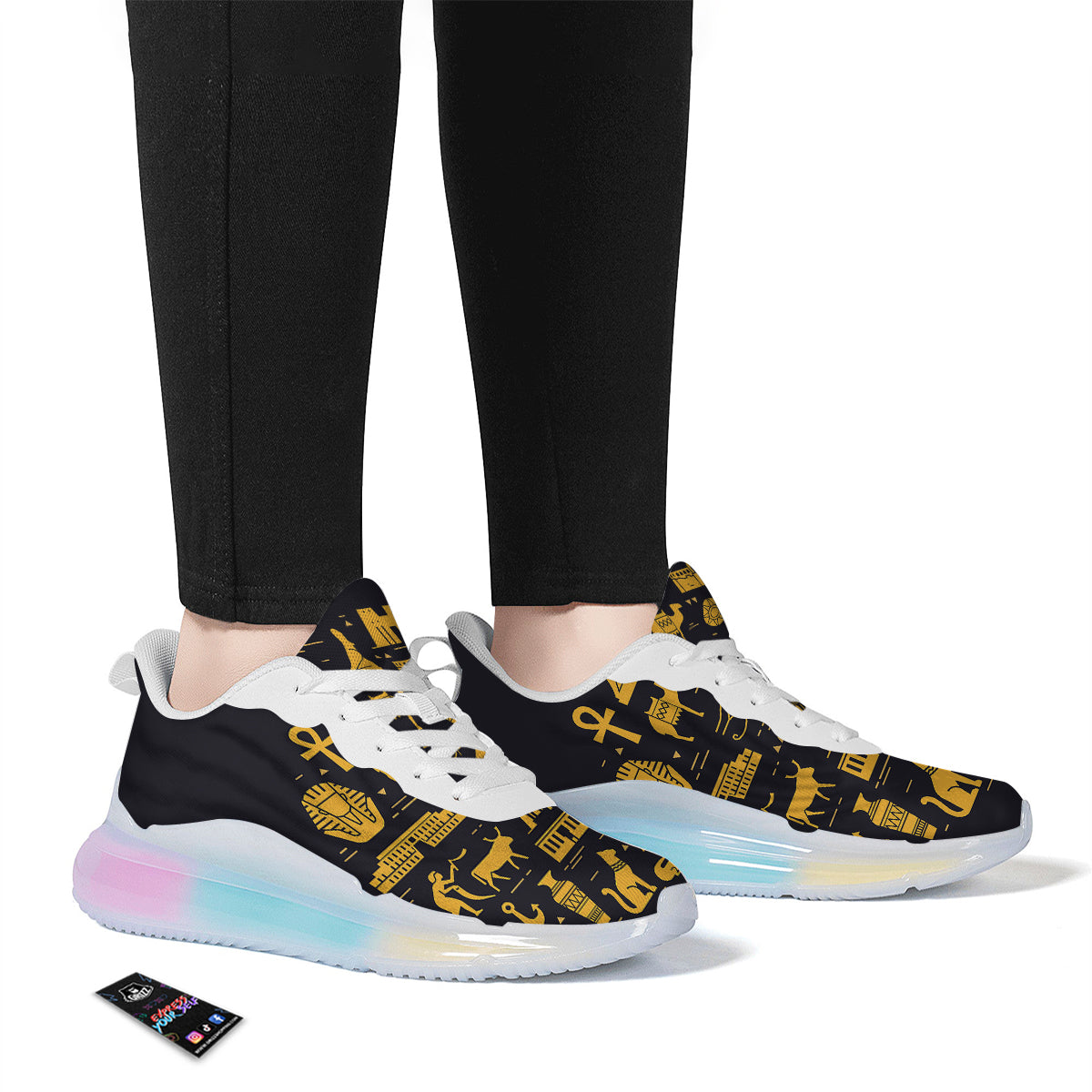 Circular Symbols Of Egypt Print Running Sneakers-grizzshop