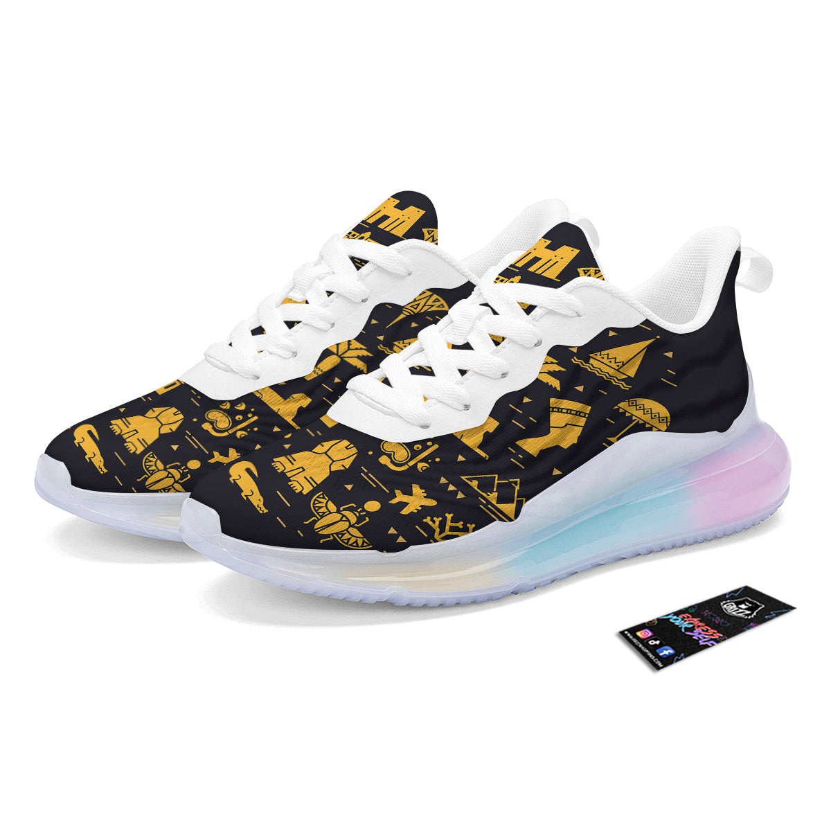 Circular Symbols Of Egypt Print Running Sneakers-grizzshop