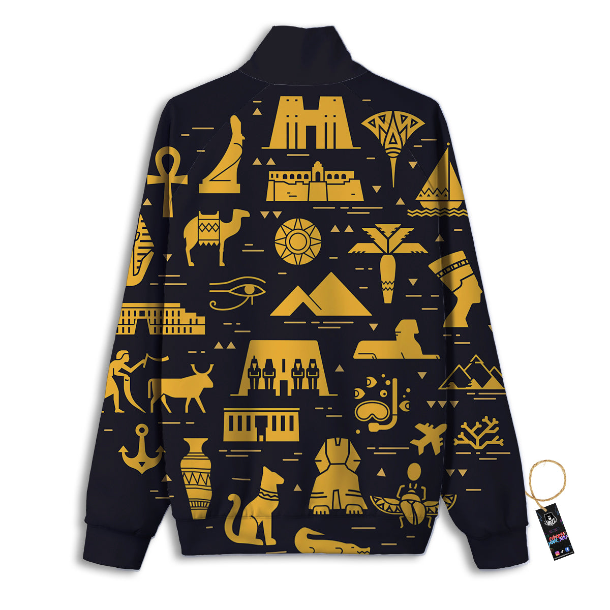 Circular Symbols Of Egypt Print Track Jacket-grizzshop