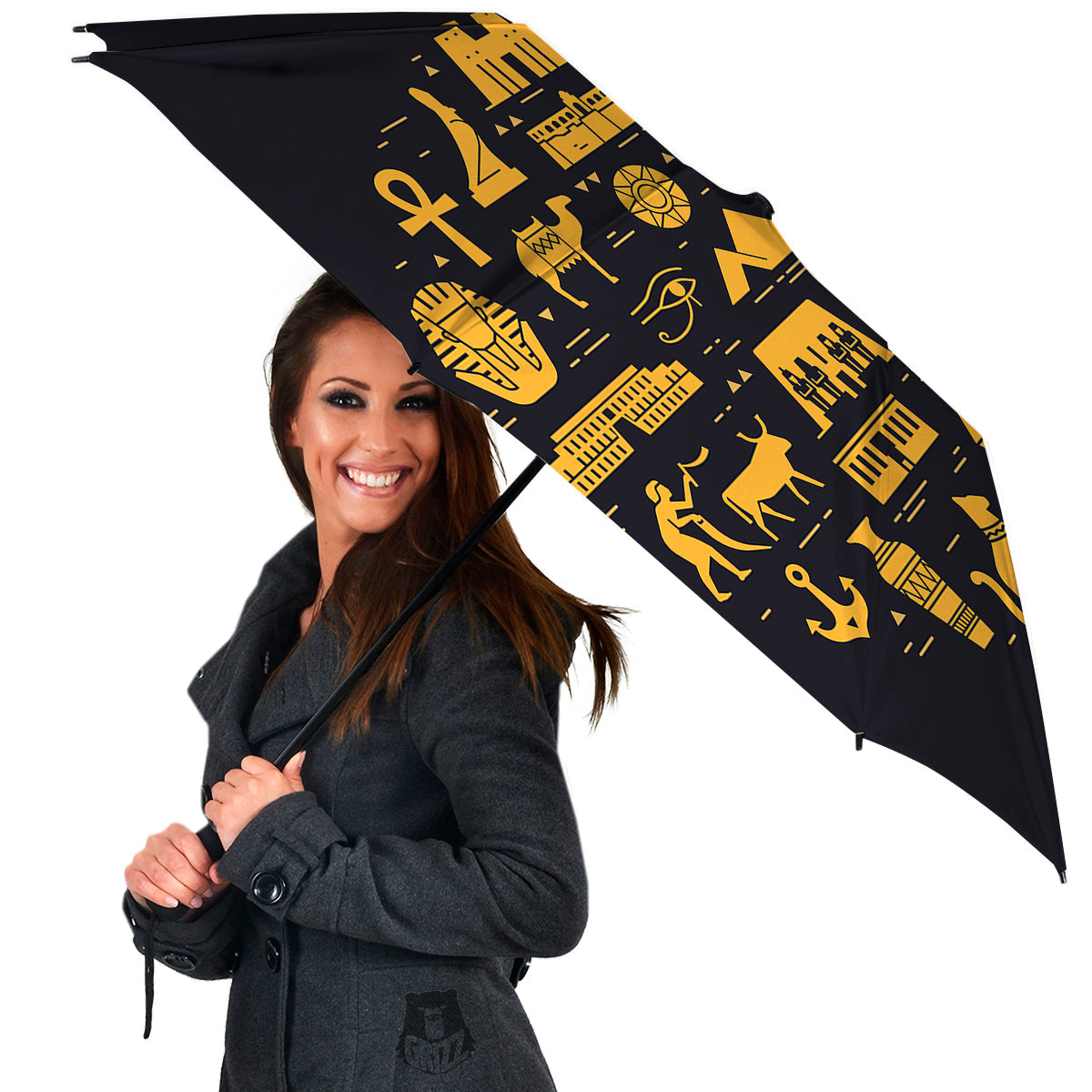 Circular Symbols Of Egypt Print Umbrella-grizzshop