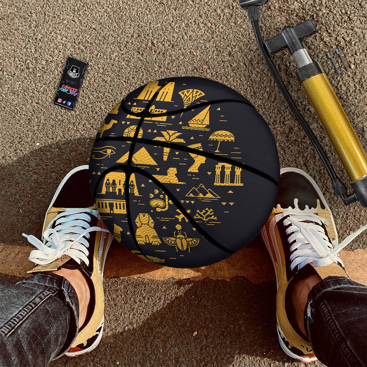 Circular Symbols Of Egypt Print Basketball