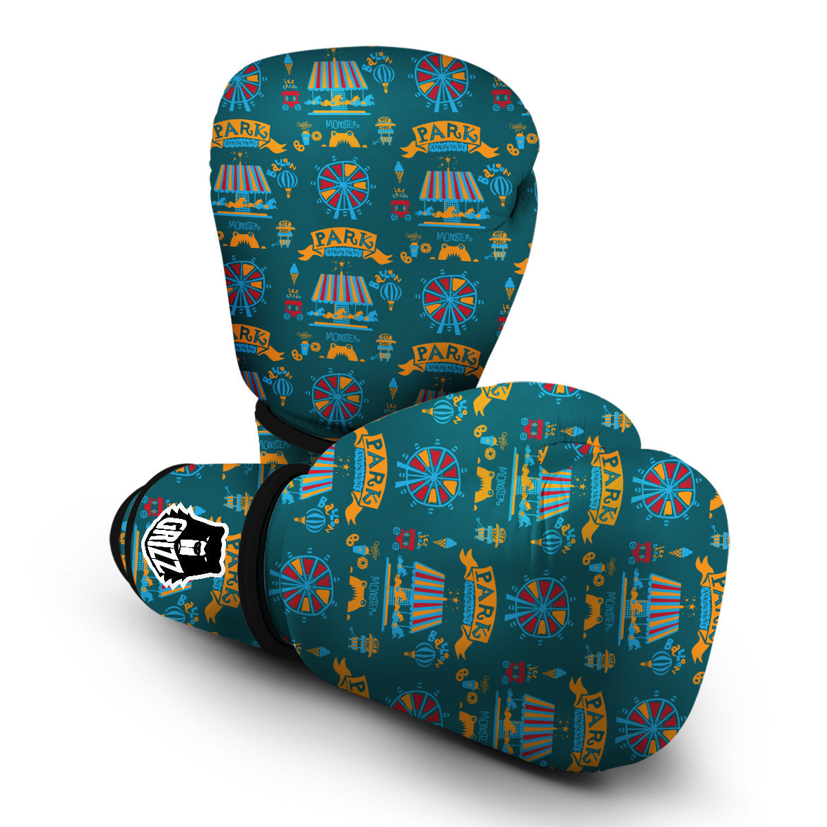 Circus Amusement Park Pattern Print Boxing Gloves-grizzshop