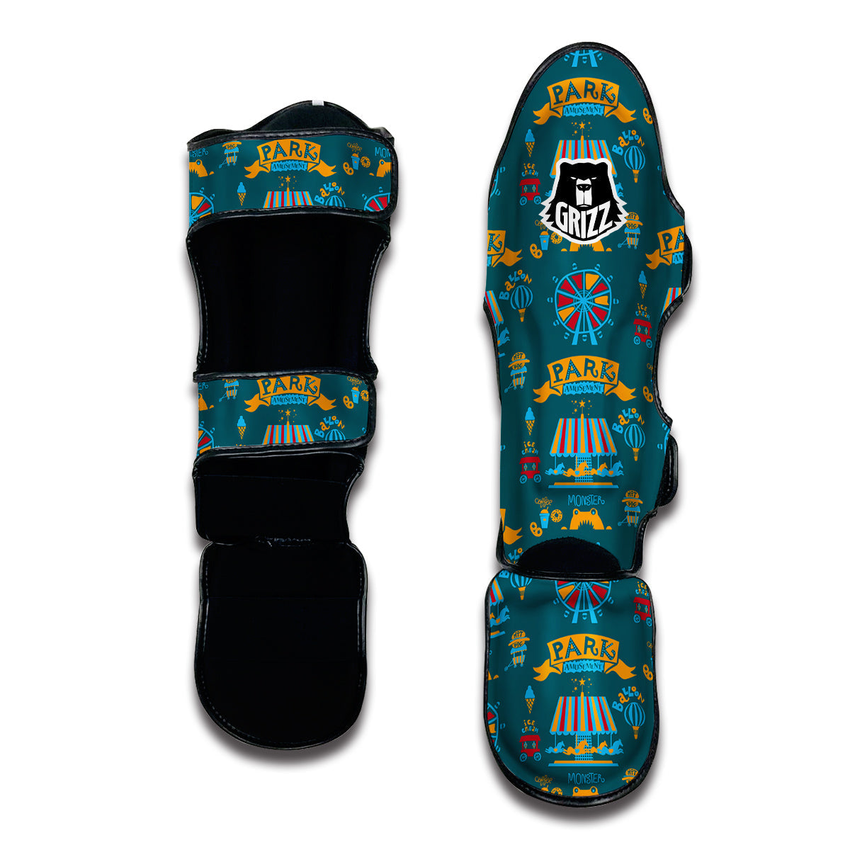 Circus Amusement Park Pattern Print Muay Thai Shin Guards-grizzshop