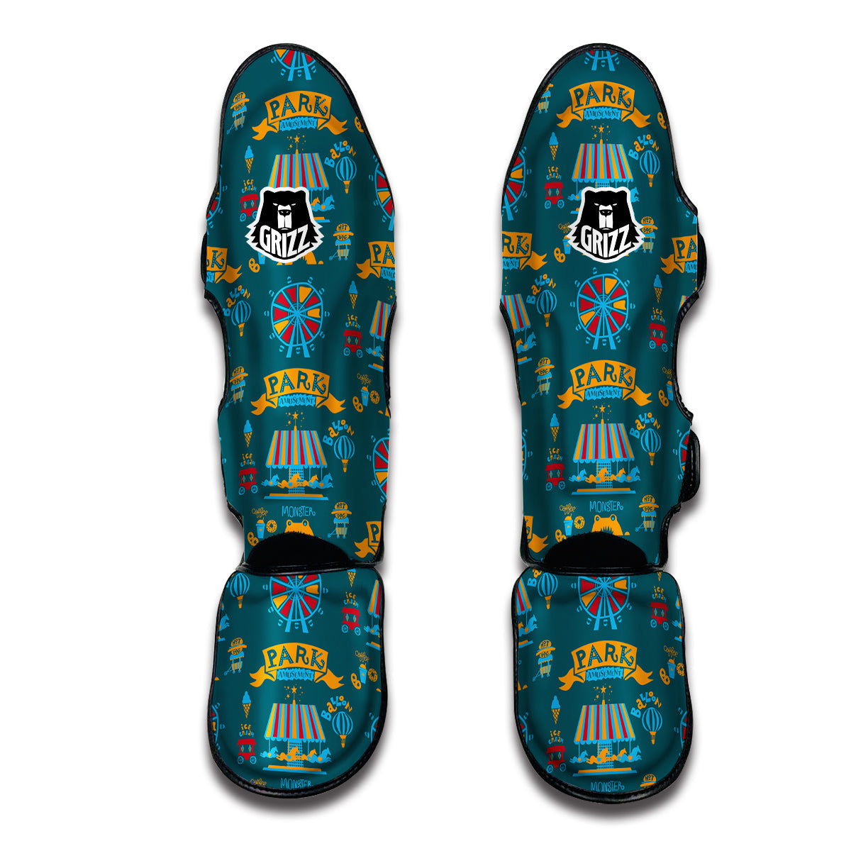 Circus Amusement Park Pattern Print Muay Thai Shin Guards-grizzshop