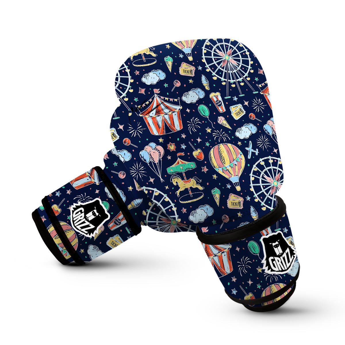 Circus Dream Pattern Print Boxing Gloves-grizzshop