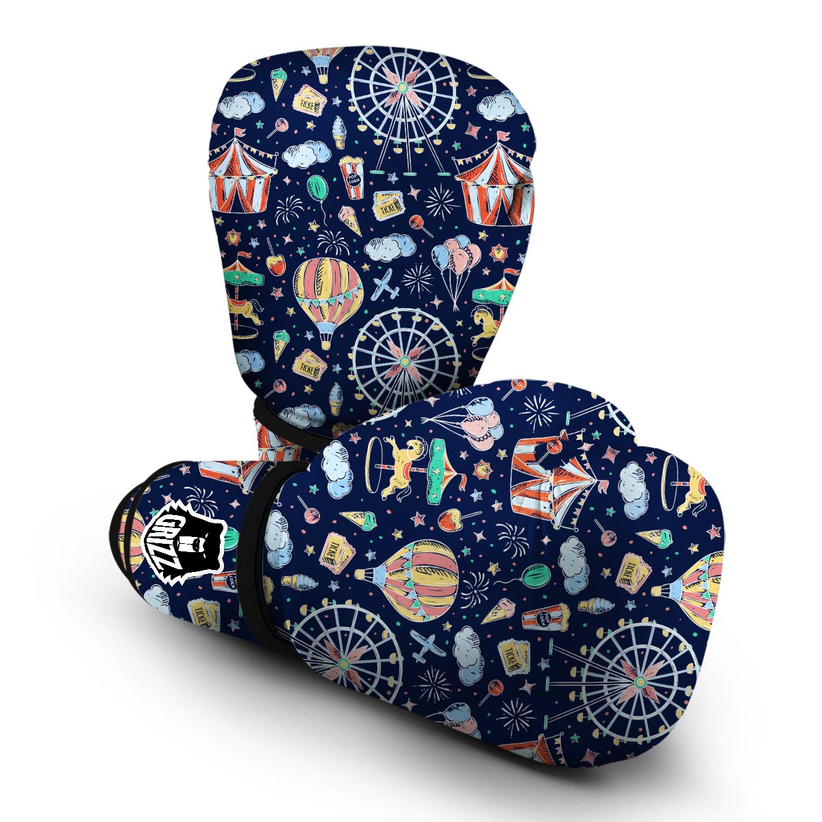 Circus Dream Pattern Print Boxing Gloves-grizzshop