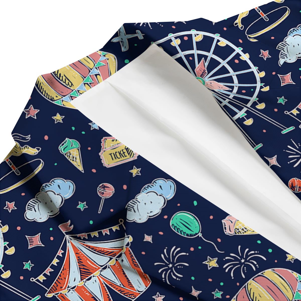 Circus Dream Pattern Print Men's Blazer-grizzshop