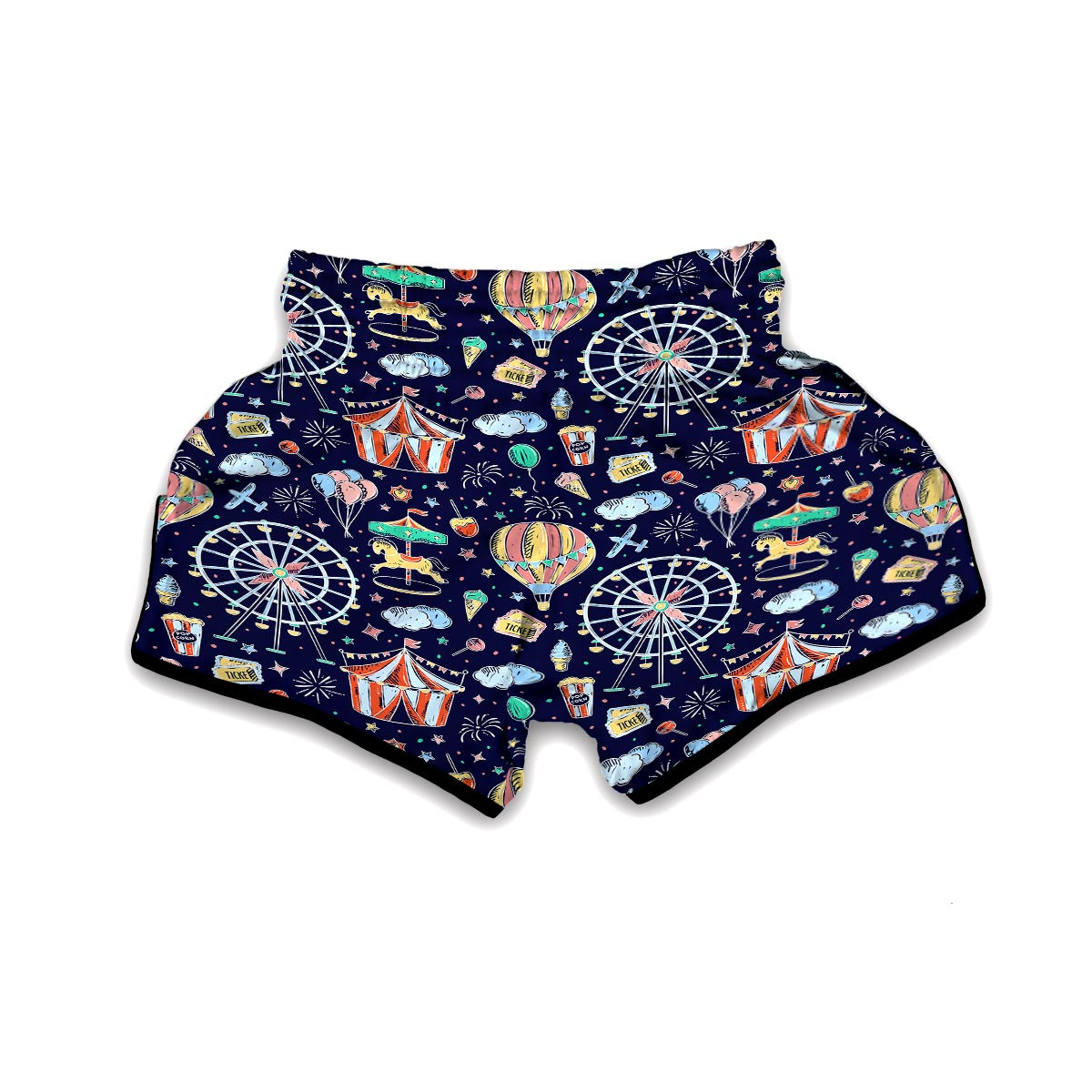 Circus Dream Pattern Print Muay Thai Boxing Shorts-grizzshop