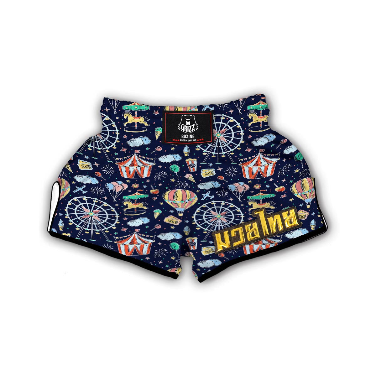 Circus Dream Pattern Print Muay Thai Boxing Shorts-grizzshop