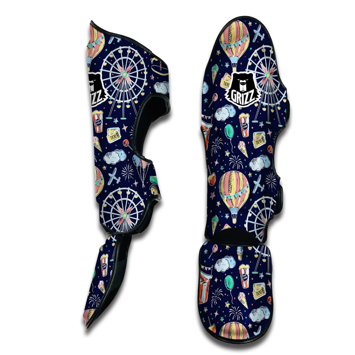 Circus Dream Pattern Print Muay Thai Shin Guards-grizzshop