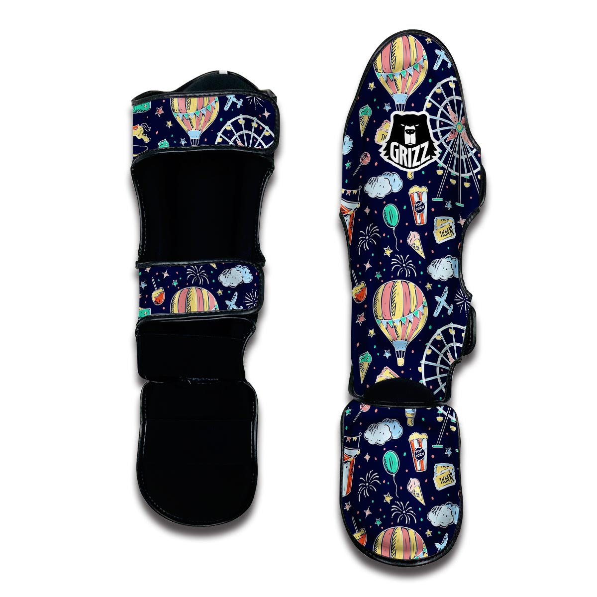 Circus Dream Pattern Print Muay Thai Shin Guards-grizzshop