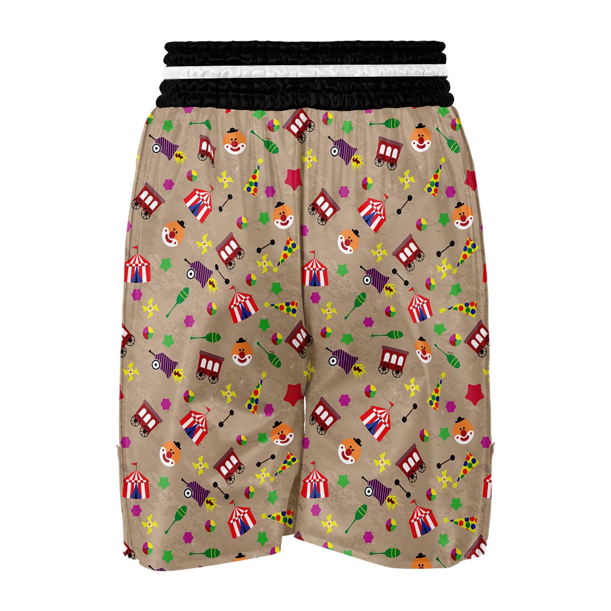 Circus Pattern Print Boxing Shorts-grizzshop
